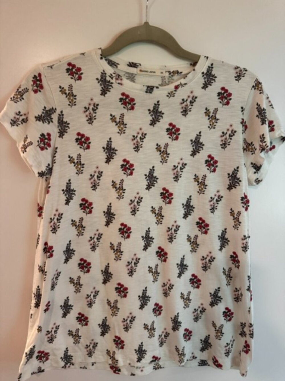 Marine Layer Floral Print Tee White Red Size XS